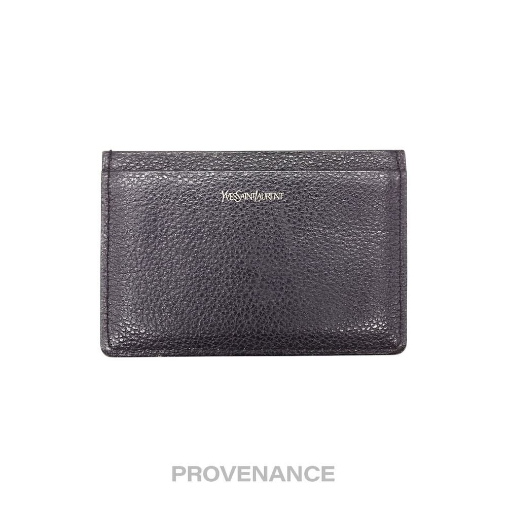 🔴 Saint Laurent Paris YSL Logo Card Holder Wallet - Black